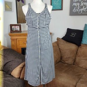 SO Sleeveless Faux Button Gingham Midi dress Size XS